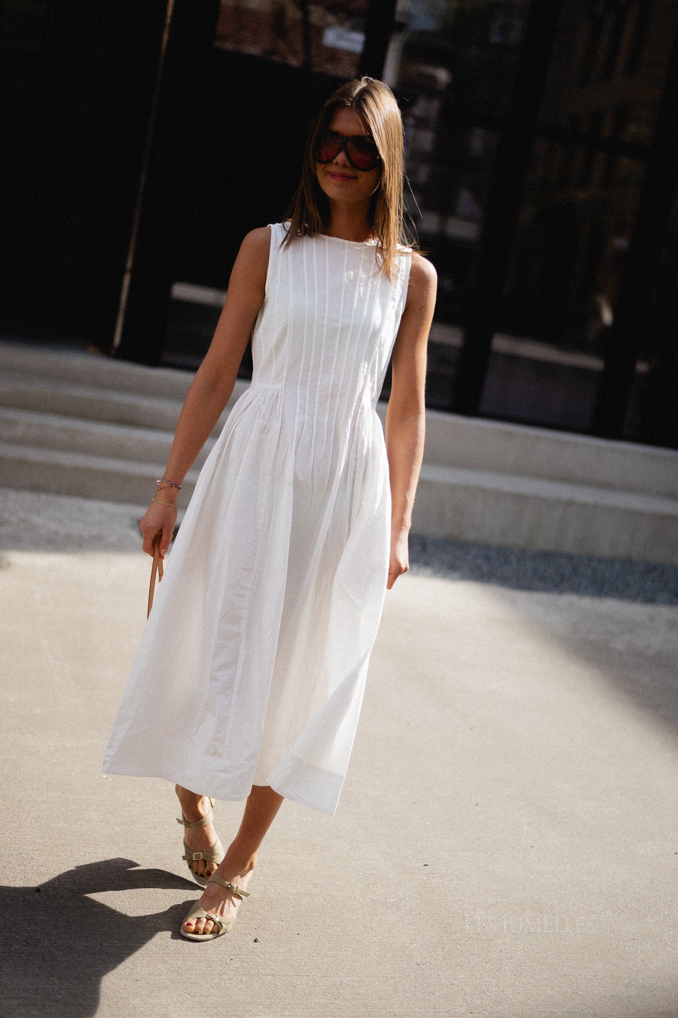 VIJImba O-neck midi dress snow white - Image 7