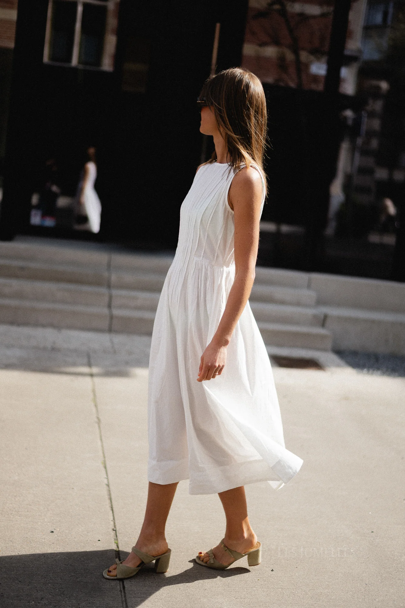 VIJImba O-neck midi dress snow white - Image 8