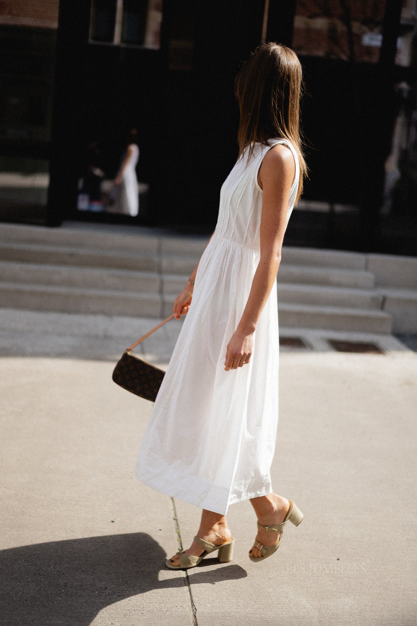 VIJImba O-neck midi dress snow white - Image 9
