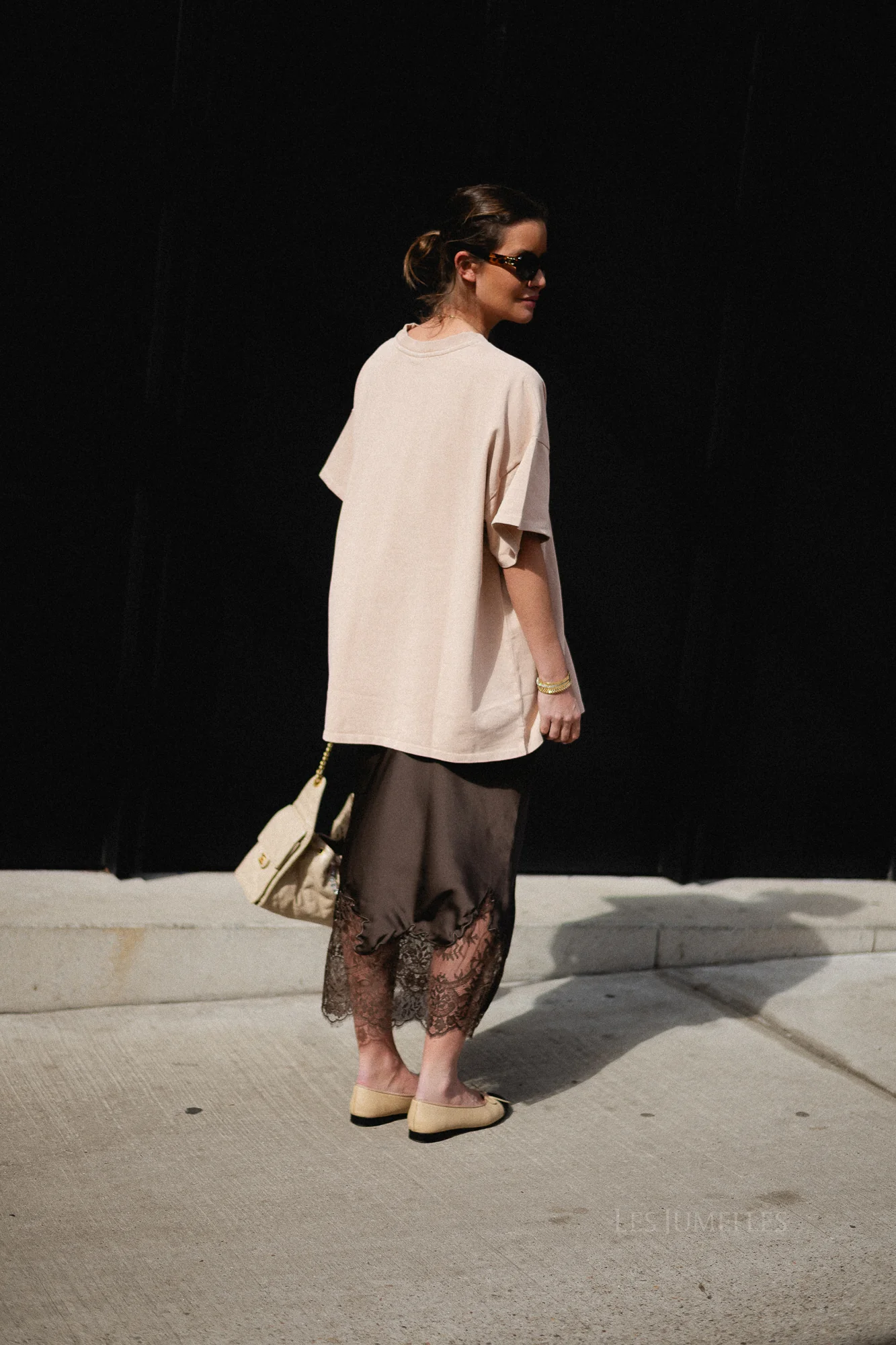 Visabel HW midi lace detail skirt chocolate brown - Image 5