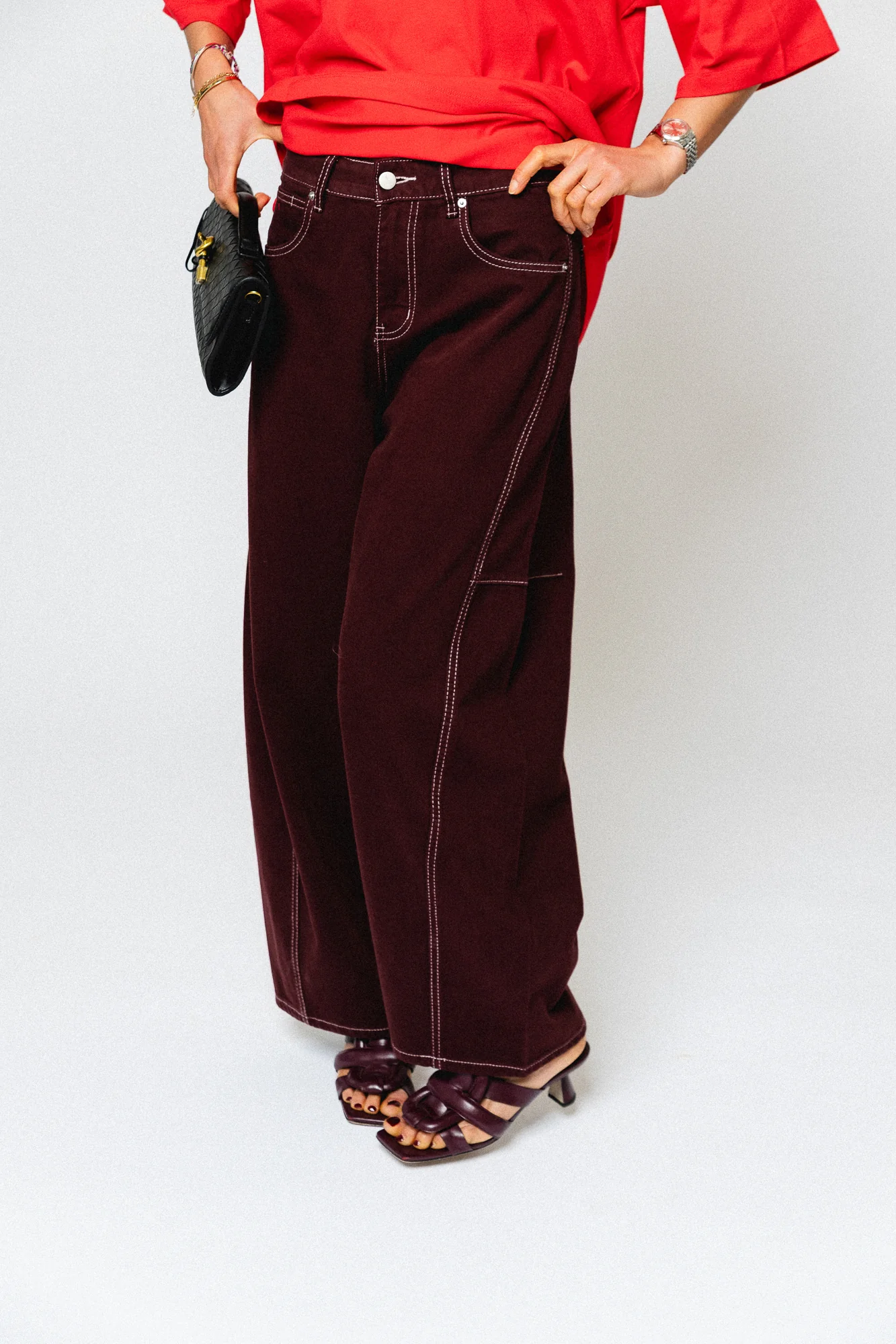 Willow denim pants plum - Image 3