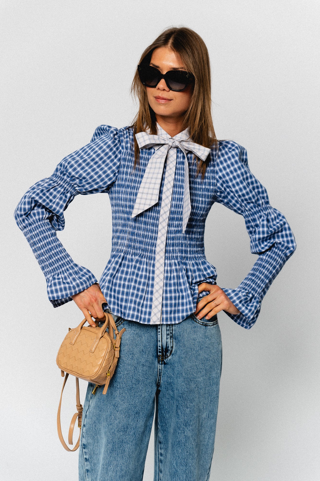 YASBekka LS smock shirt navy blazer - Image 10