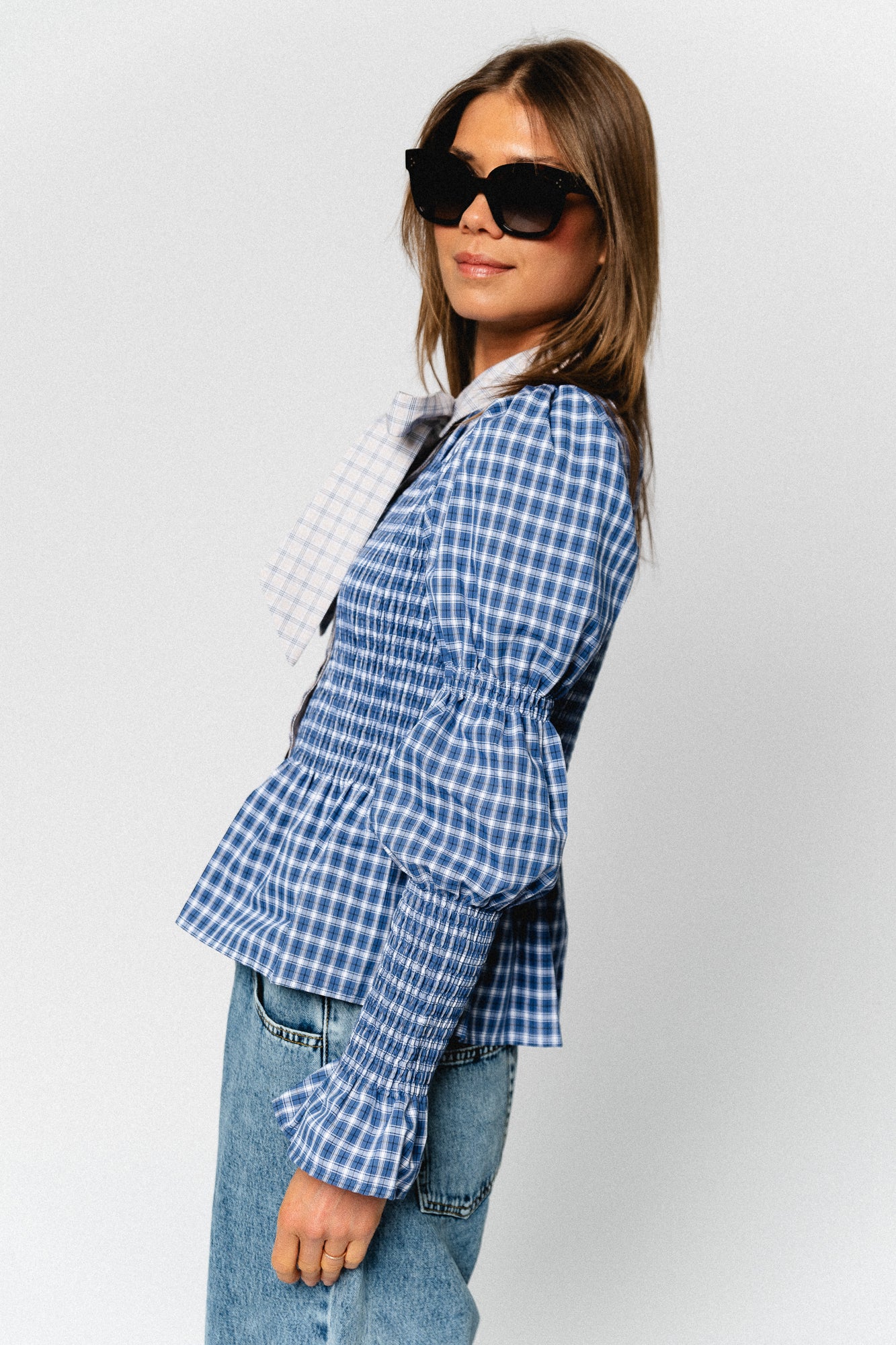 YASBekka LS smock shirt navy blazer - Image 9