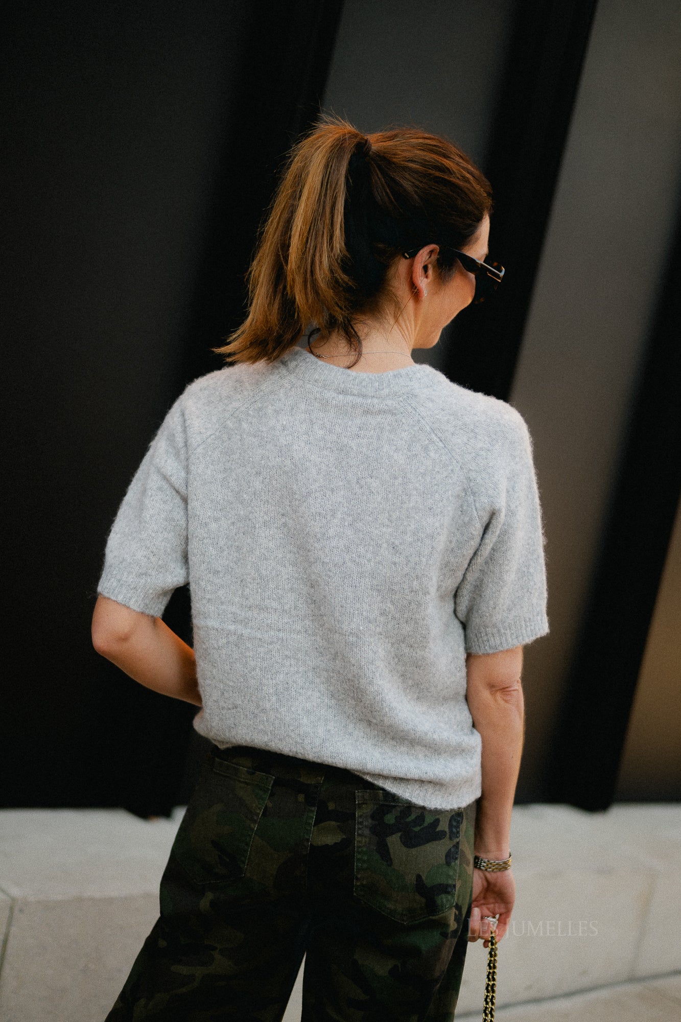 YASEnya SS knit pullover light grey melange - Image 4