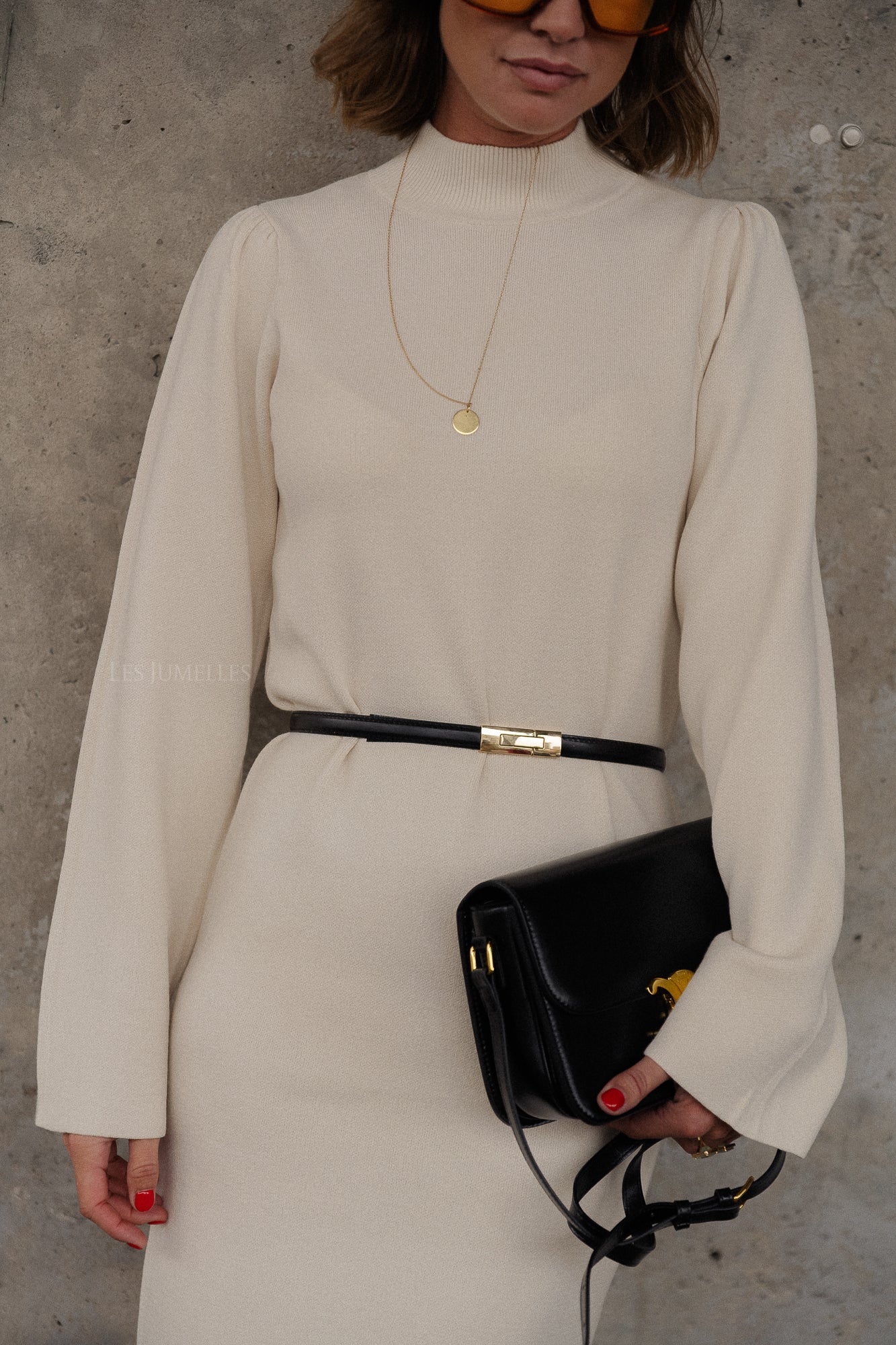 YASFonny LS long knit dress birch - Image 2