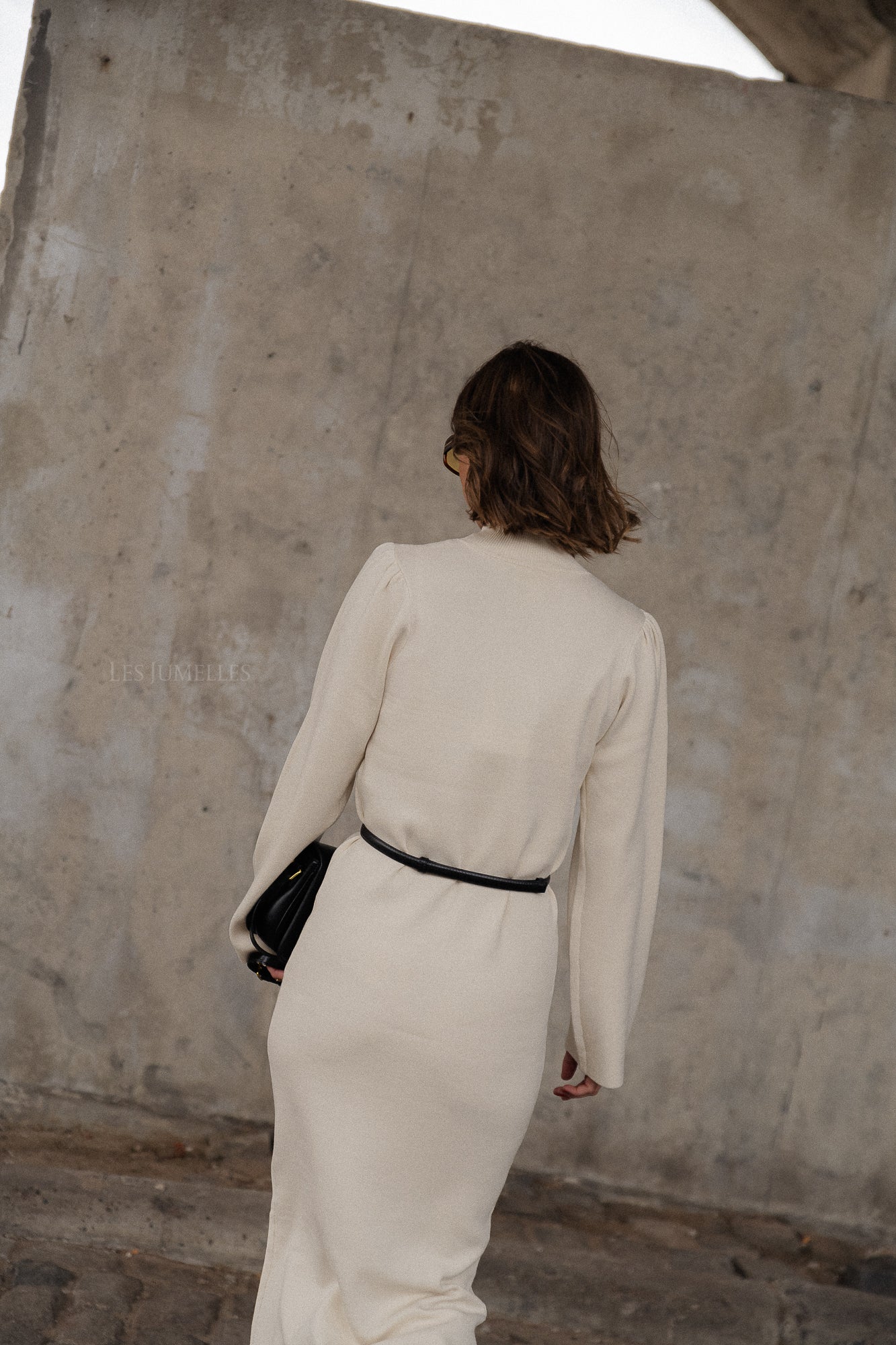 YASFonny LS long knit dress birch - Image 4