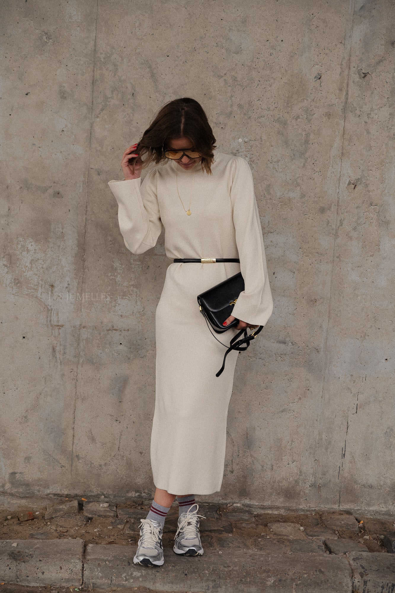 YASFonny LS long knit dress birch - Image 5