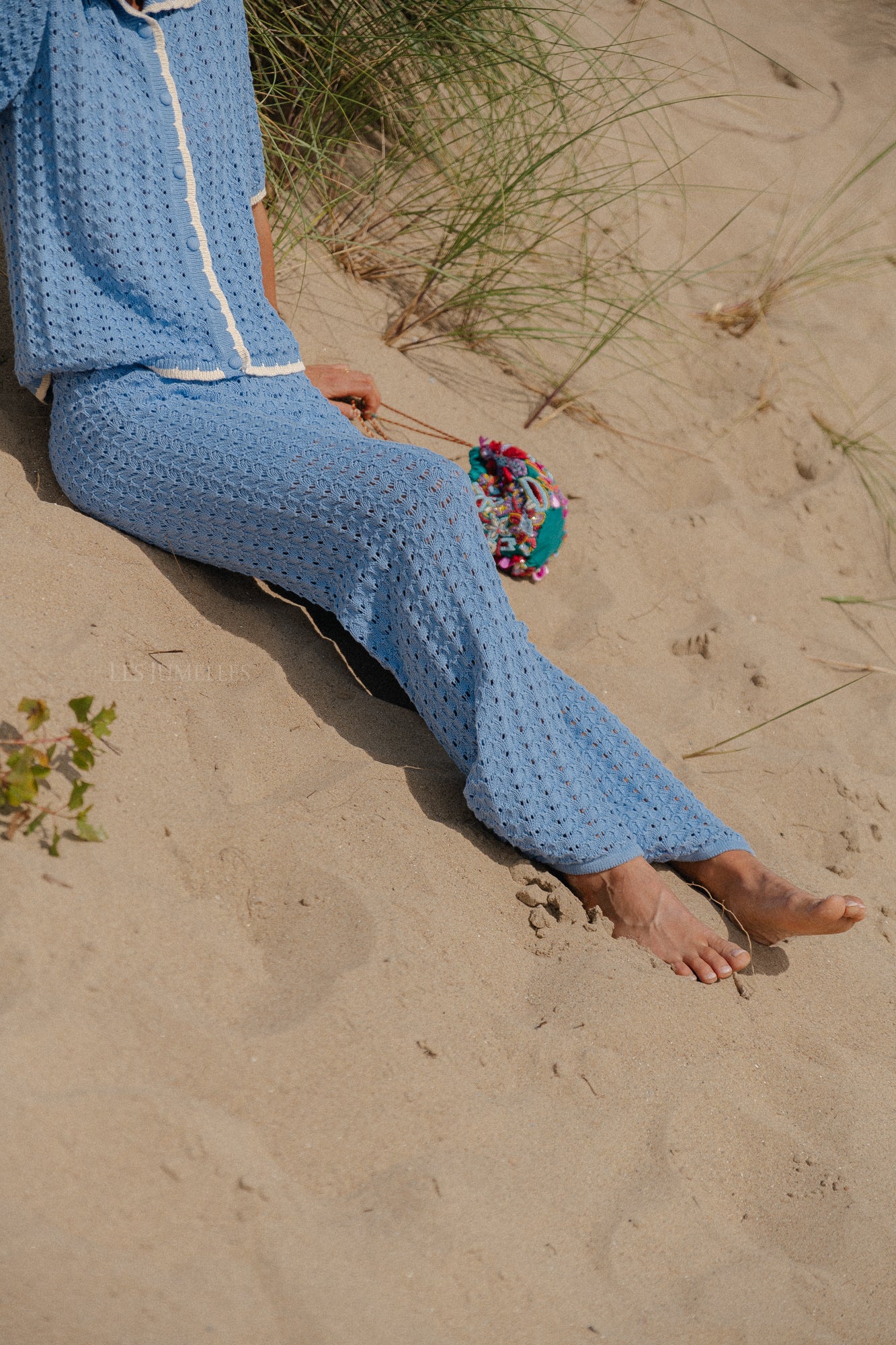 YASJune HW ankle knit pant vista blue - Image 9