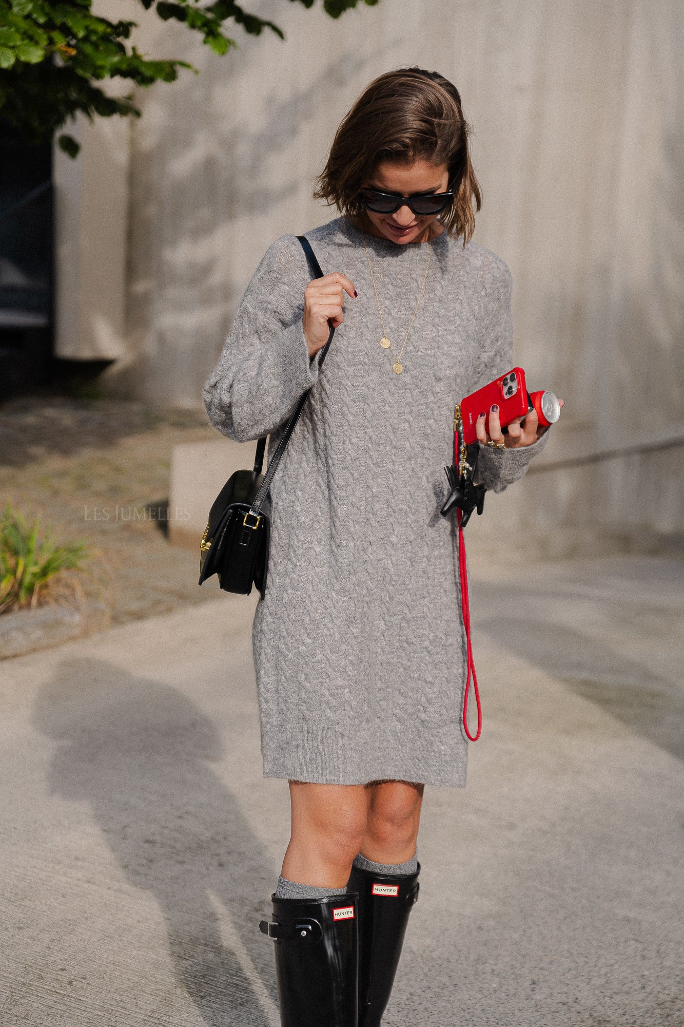 YASLelu LS knit dress medium grey melange - Image 9