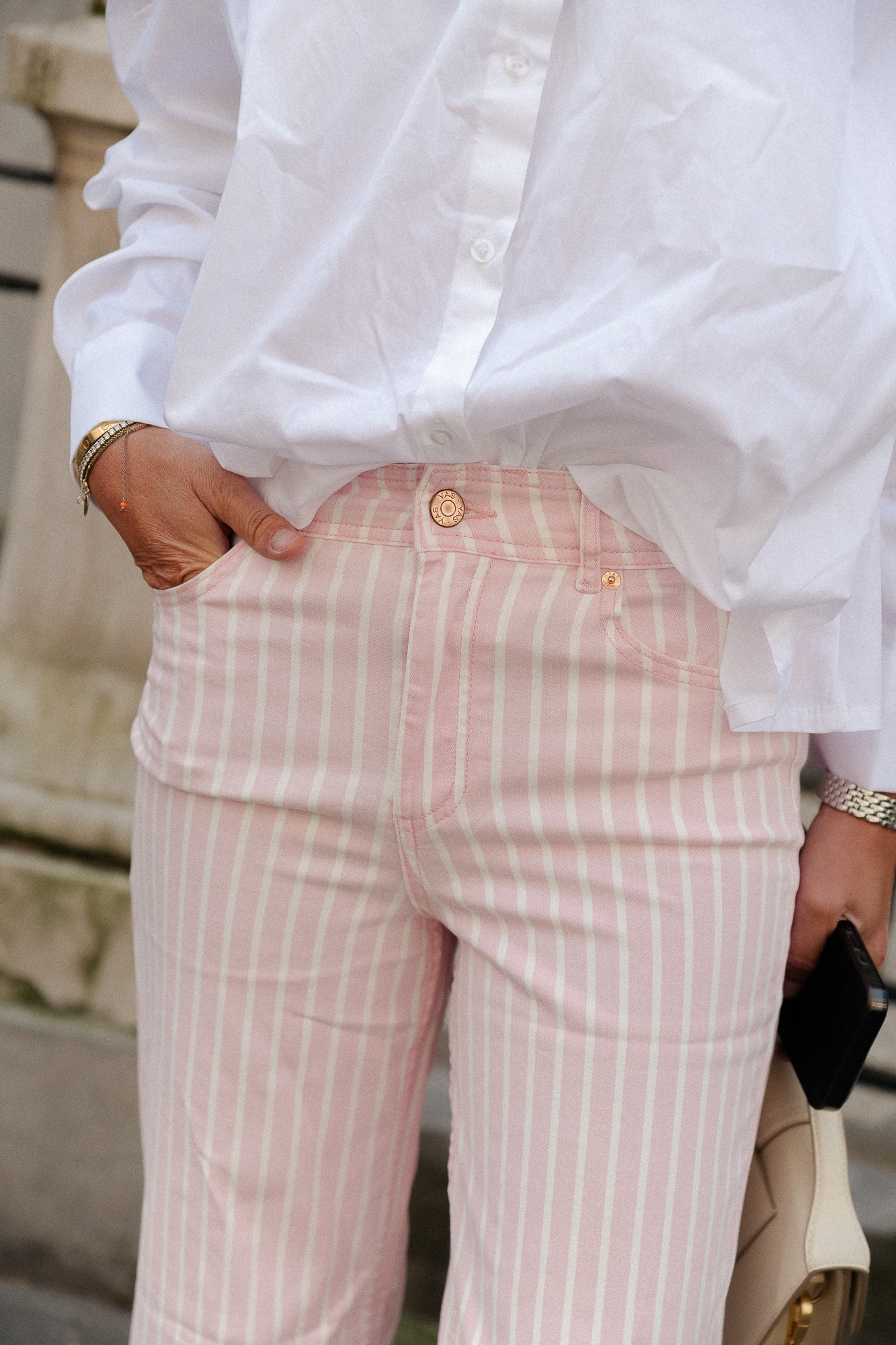 YASLeonora HW denim jeans romance rose/white - Image 7