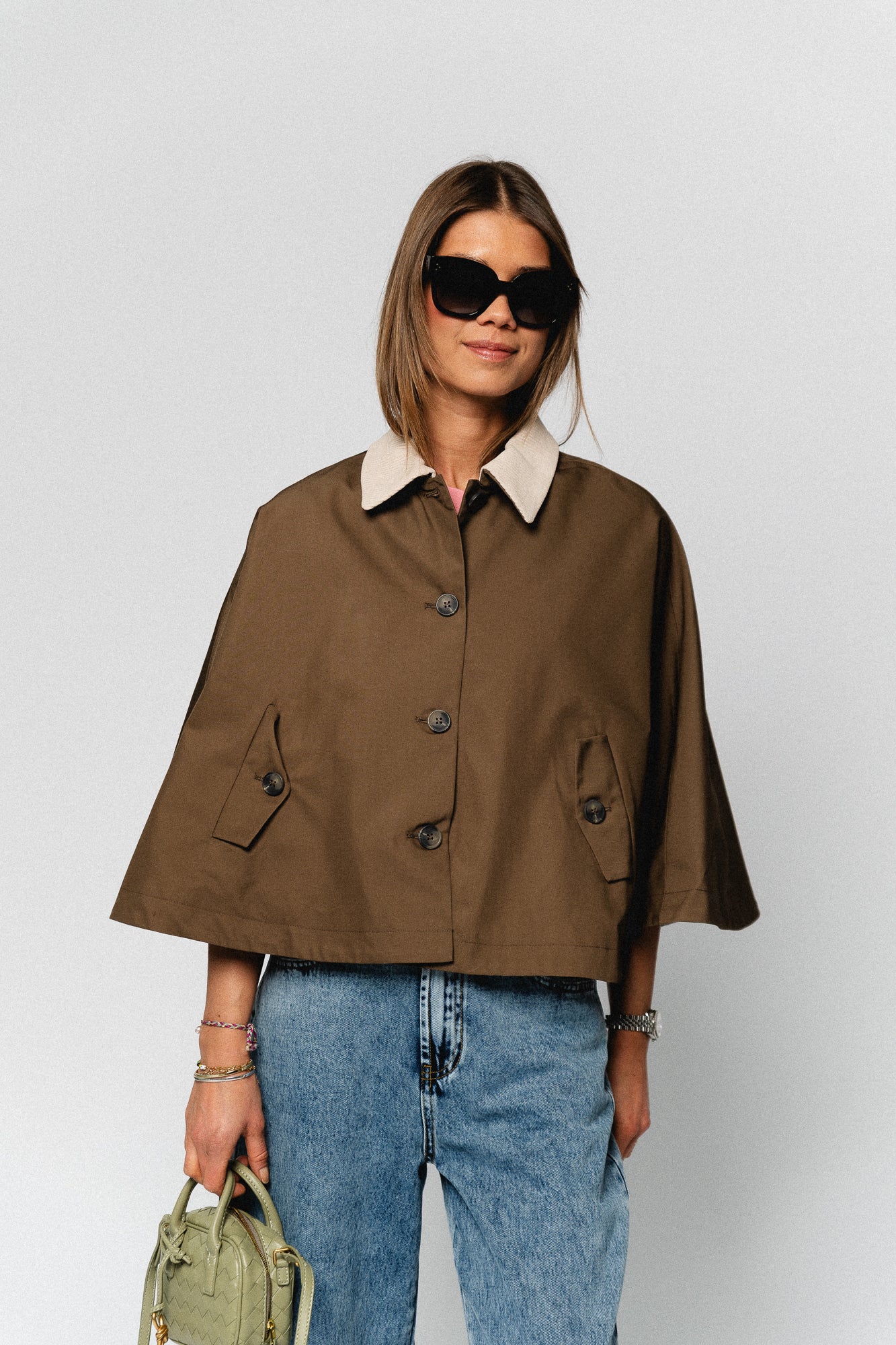 YASMaloma short trench cape oatmeal - Image 3