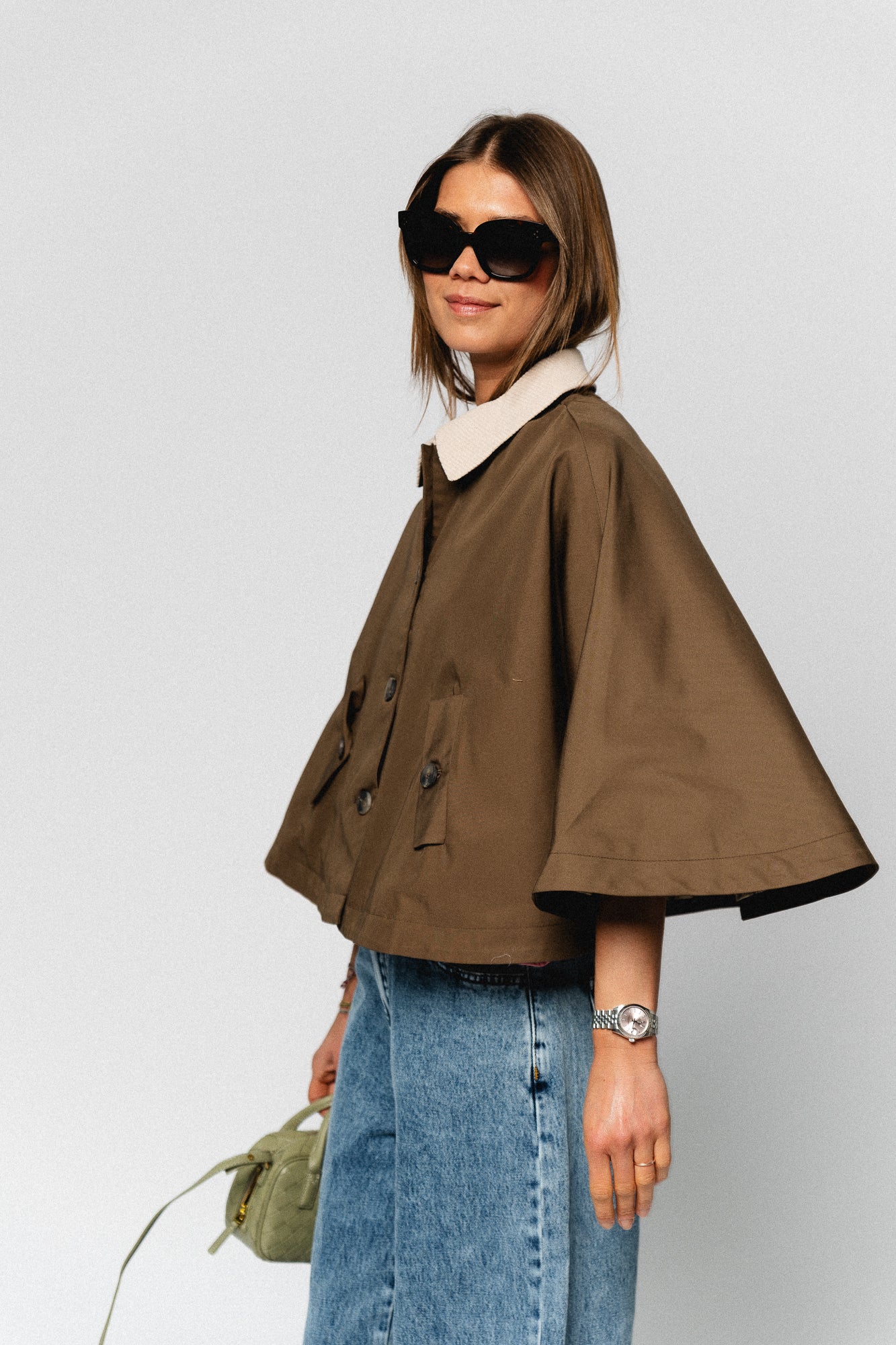 YASMaloma short trench cape oatmeal - Image 7