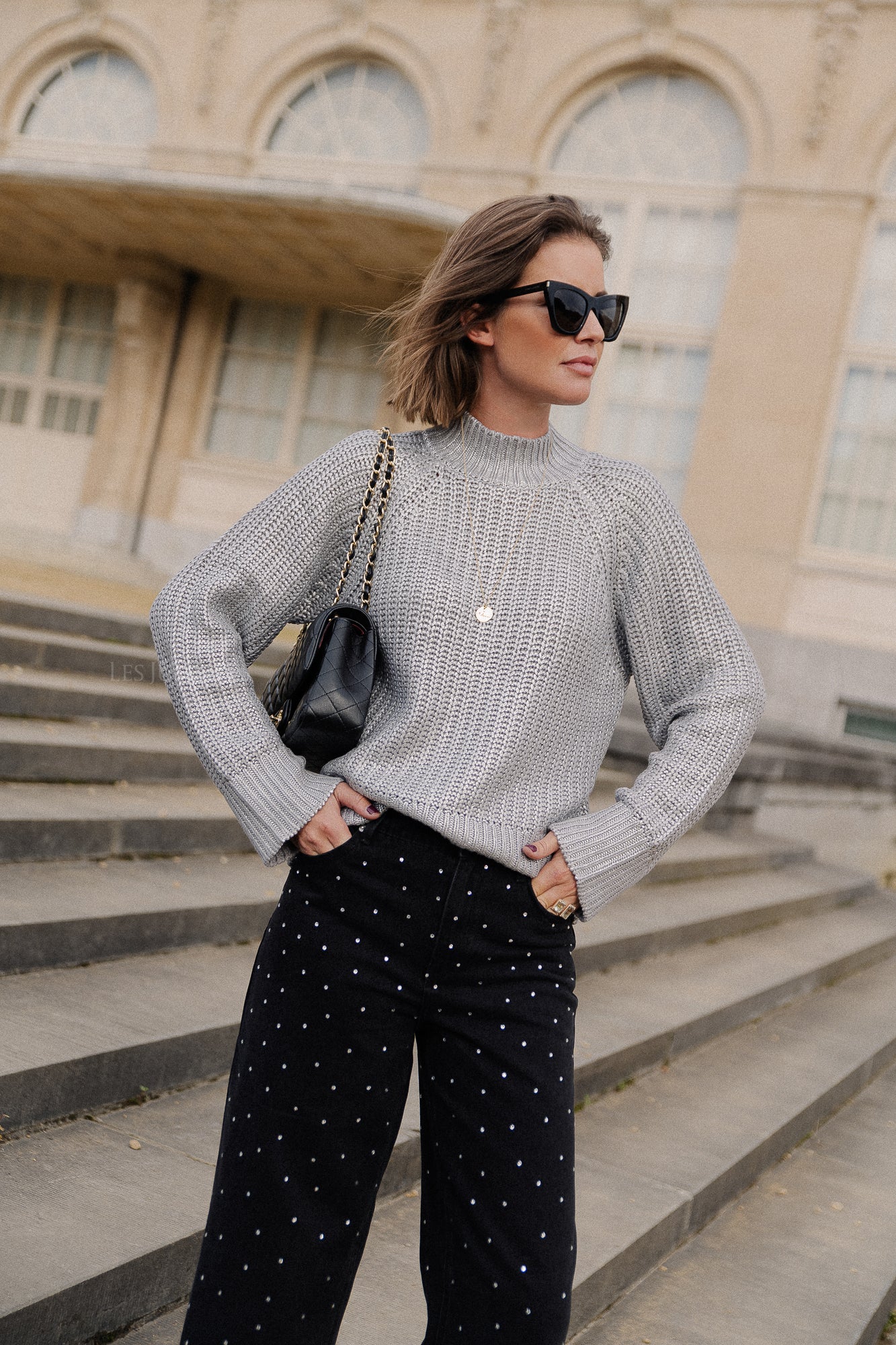 YASMarissi LS knit pullover alloy/silver - Image 2