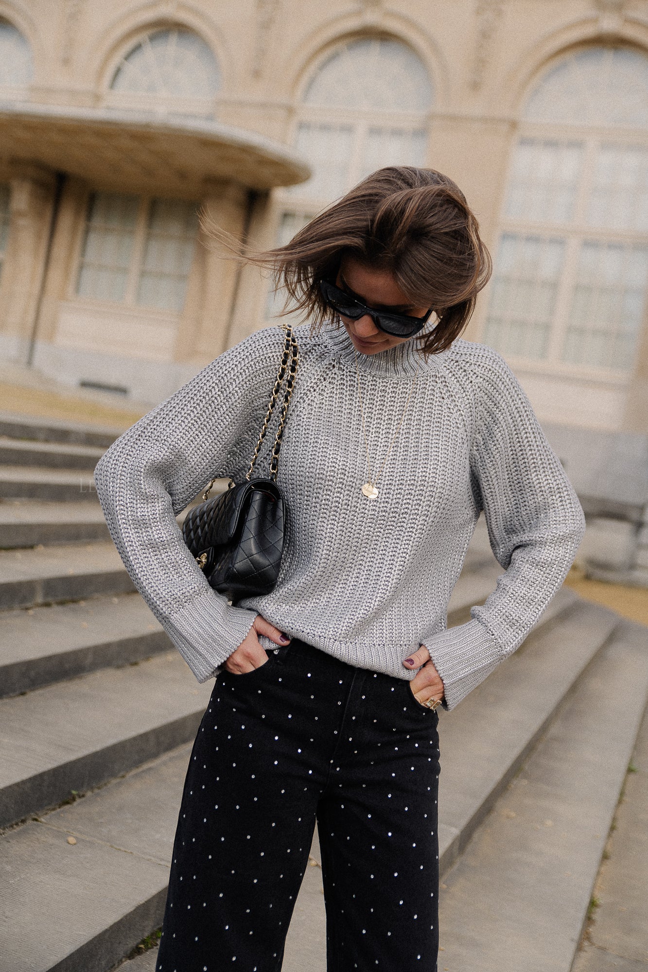 YASMarissi LS knit pullover alloy/silver - Image 3