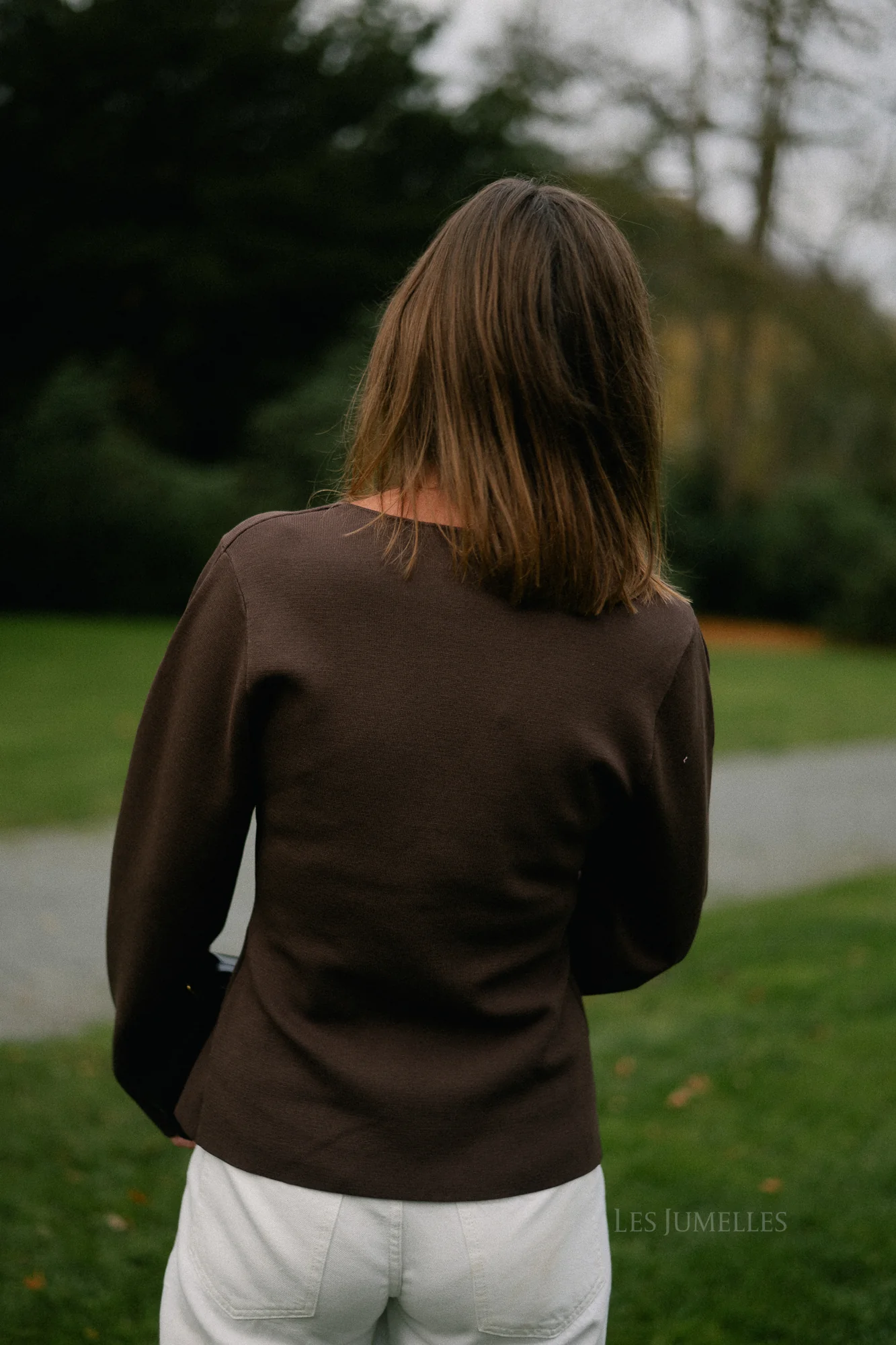 YASMikkala LS knit cardigan chocolate brown - Image 3